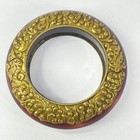 Tibetan Burgundy Resin Repouss   Brass Bracelet