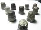 10 Piece Antique Lot Of Sterling Silver Thimbles