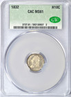 1832 Capped Bust Half Dime Cacg Ms61 Cac Flashy Coin