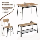 Dining Table Set For 4 Dining Room Kitchen Table W  Bench 2 Chairs 4-piece Set