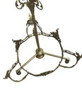 Antique Victorian   Rococo Style Bronze Veritaele 3 Arm Chandelier