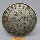 1917-c Newfoundland Silver 25 Cents -  c36609nq