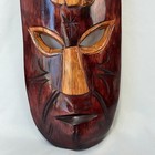 African Tribal Folk Art Mask 18  Carved Wood Tiki African Wall Art Two Toned