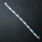 Vintage Sterling Silver Turquoise Marcasite Tennis Bracelet 7  13 1g