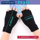 3 Pairs Fingerless Gloves For Women Men Teens Winter Half Finger Black Knit Glov