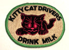 Kitty Cat Drivers Drink Milk Patch - Ski Snowmobile - Retro New