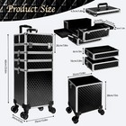 5 In 1 Rolling Makeup Train Case Professional Cosmetic Trolley Large Storage Org
