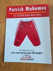 Patrick Mahomes Kansas City Chiefs Game Worn Pants Swatch 12 13 18 Sportscards