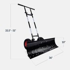 Best Choice Products 36in Galvanized Blade Heavy-duty 2-wheel Snow Pusher Plow
