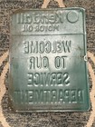 Vintage 1990 Kendal Motor Oil Service Department Embossed Metal Sign