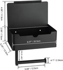 Toilet Paper Holder With Shelf     Matte Black  Stainless Steel  Wall Mount