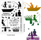Fishing Clear Stamps For Card Making Decoration Scrapbooking Reed