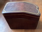 Italian Leather Playing Card Box Case Gold Embossed  Vintage