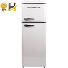 7 5 Cu Ft Retro Refrigerator Apartment Size Top Mount Fridge With Chrome Handles