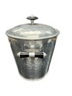 Vintage Mid Century Mmm Sa Brand Hammered Aluminum Ice Bucket W tongs Spain