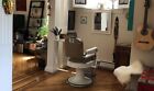 Vintage Antique Koken Porcelain Barber Chair W Headrest