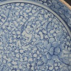 11  Antique Collect China Blue White Porcelain Baby Branch Grain Plate