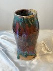Vintage Mid-century Modern 20th Century Raku Copper Glazed Studio Pottery Vase