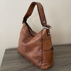 Vintage Y2k Fossil Embossed Leather  Hobo Shoulder Bag Purse-brown Women s 