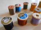 Antique vintage Wooden Thread Spools Lot Of 14 - 12 Cotton  2 Silk