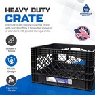 Gorilla Crates Stackable Heavy Duty Crates Handles 24 Qt Black