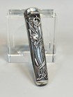 19c  Art Nouveau French 800 Silver Sewing Needle Case Chatelain Floral Organic