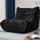 Ready-filled Plush Black Bean Bag Sofa For Cozy Indoor Relaxation - Single Size