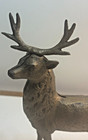 Vintage Cast Iron Deer Buck Elk Reindeer Coin Piggy Bank - Approx  6  Tall 5  Lo