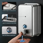 Commercial Soap Dispenser Wall Mount  37 Fl Oz  Silver