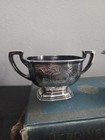 Reed   Barton 185 Silverplate Sugar   Creamer Set Hammered Floral Art Nouveau