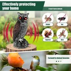 Solar Powered Fake Owl Decoy Scarecrow W flashing Eye   Sound For Garden Outdoor