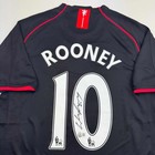 Autographed signed Wayne Rooney Manchester United Black Jersey Beckett Coa