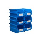 Locbin 14-3 4 In lx8-1 4 In wx7 In h Blue Stacking hanging interlocking Polyprop