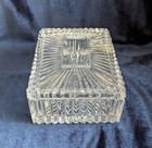 Vtg Mcm Rectangular Hollywood Regency Art Deco Crystal Glass Vanity Box W lid