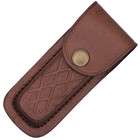 New Pocket Knife Case Brown Genuine Leather Belt Sheath For 4in  Folding Knives