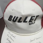 Vintage Bullet Golf Hat Cap Snap Back Mens One Size White Red Golf Rope 90s