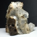 632g Natural Crystal Cluster Quartz carved Crystal Skull  Realistic healing cn