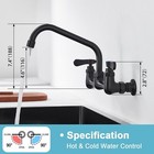 8 Inch Commercial Kitchen Wall Mount Faucet 2 Handle For Restaurant Laundry Room