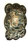 Antique Victorian Vanity Repousse Lady Pin Tray