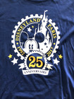 Rare Htf 2017 Disneyland Paris Cast Memeber 25th Anniversary Mens Blue Xl Shirt