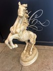 Large Vintage Resin Horse Figurine Statue Base 12   Long