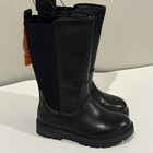 Wonder Nation Black Tall Boots Shoes Ribbed Zip Closure Toddler Girl 10 Nwt New