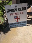 Large Episcopal Church Sign  Retired Delaware City  Delaware 2 Sided Metal  1