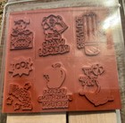 Rare-lot Of 14-stampin Up Wood rubber Stamps-1990   1992 Teacher Sets-brand New 