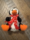 New Coca Cola Penguin With Scarf Collectible Bean Bag Plush Has Stain