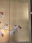Vintage Byobu Japanese 4 Panel Painted And Signed Cherry Blossom Painting 36x66