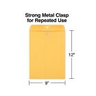 100 Pcs Clasp Envelopes 9  x12   Kraft Shipping Mailing Gummed Business Manila