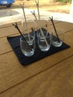 Set Of Five Playboy Drink Glasses With Playboy Swizzle Sticks  