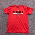 Adidas T-shirt Mens Size Xl Red Chicago Bulls Represent Graphic Athletic Nba