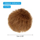 12pcs Faux Fur Pom Poms For Hats  Fluffy Soft Fur Poms Balls  Brown